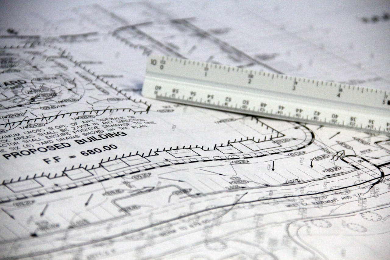 White ruler on white printed paper